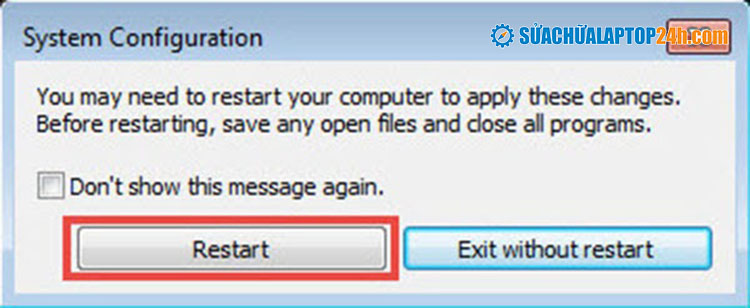 Nhấn Restart để chế độ Safe mode được kích hoạt