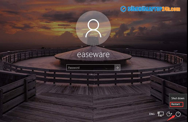 Nhấn chọn Restart như trên hình