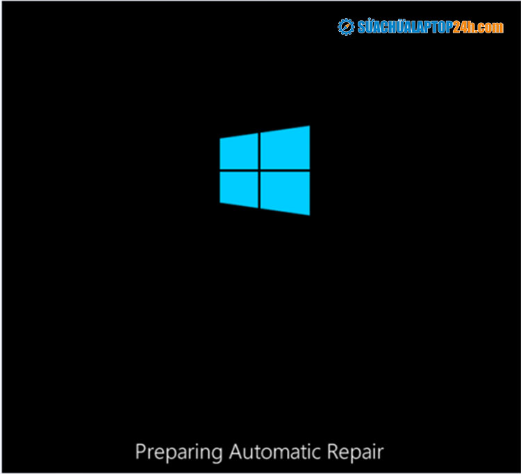 Nhấn giữ nút nguồn để khởi động lại máy đến khi hiển thị Preparing Automatic Repair