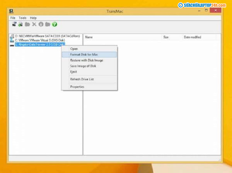 Chọn Format Disk for Mac