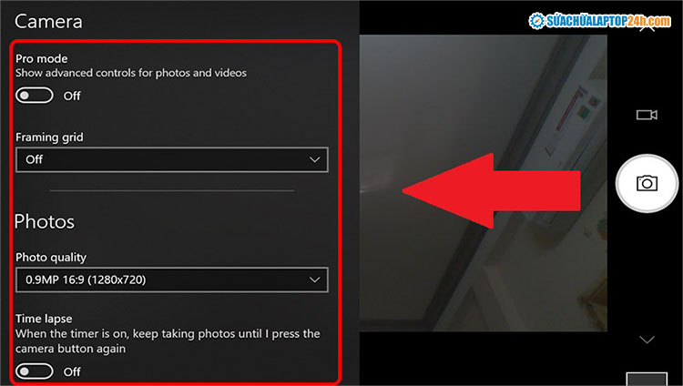 Điều chỉnh các tùy chọn khác ở mục Settings
