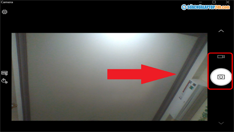 Click vào biểu tượng như hình để chụp ảnh