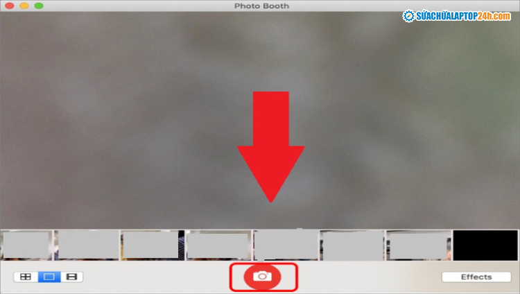 Chọn góc chụp rồi nhấn vào biểu tượng như hình để chụp