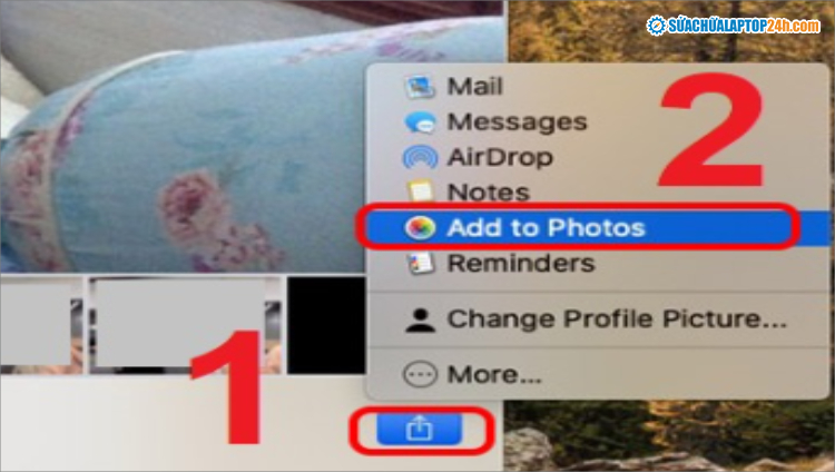 Chọn Add to Photos để lưu vào máy