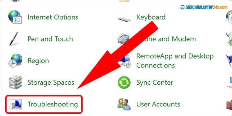 Truy cập chạy chẩn đoán lỗi
