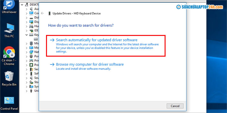 Chọn Search automatically for driver