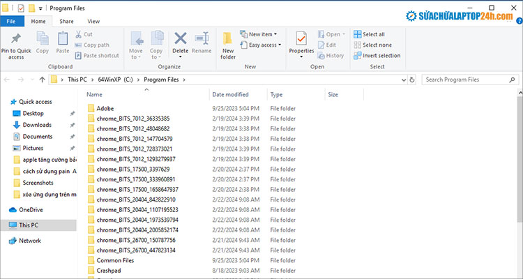 Xóa toàn bộ các tệp và thư mục liên quan trong Program Files