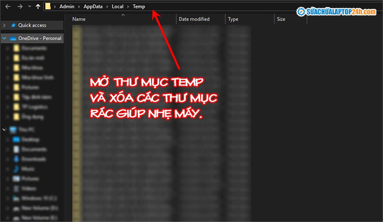 Xóa file rác để hạn chế tình trạng laptop bị đứng máy không tắt được