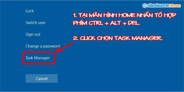 Chọn mở Task Manager