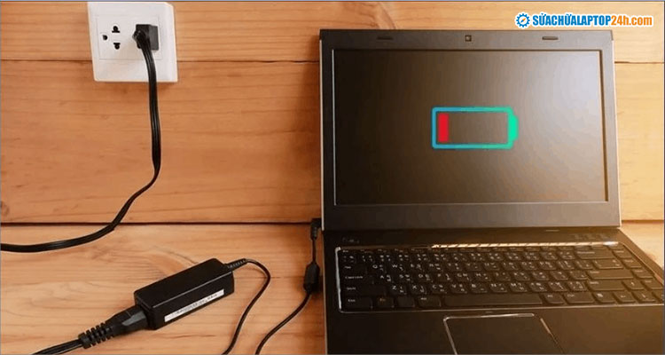 Laptop không lên nguồn có thể do đã cạn kiệt pin
