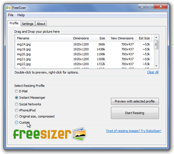 Fresizeeer - Công cụ chỉnh sửa hình ảnh hàng loạt siêu gọn nhẹ 