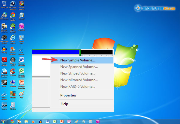 Chọn New Sample Volume
