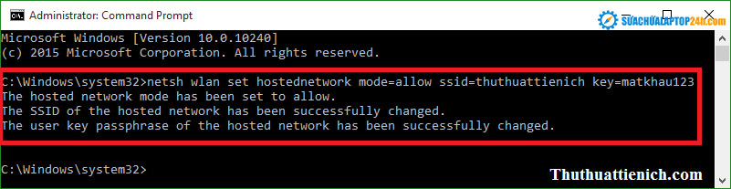 Thông báo khi tạo điểm phát thành công