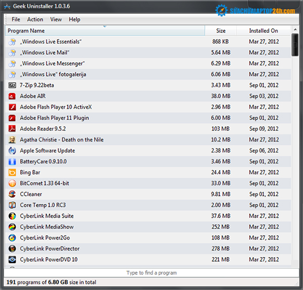 Phần mềm gỡ bỏ ứng dụng hiệu quả Geek Uninstaller