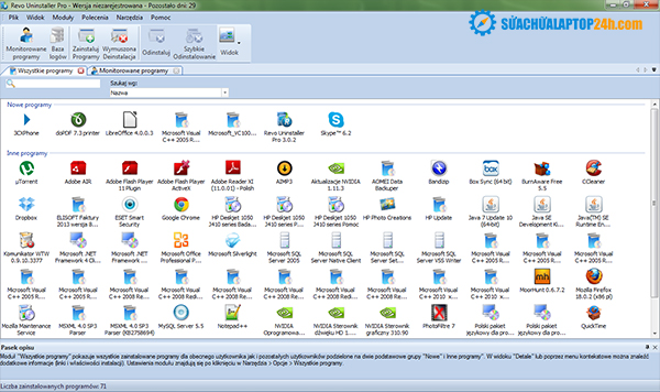 Giao diện phần mềm không phải quá bắt mắt như Ashampoo Uninstaller nhưng đổi lại khá dễ dàng sử dụng.