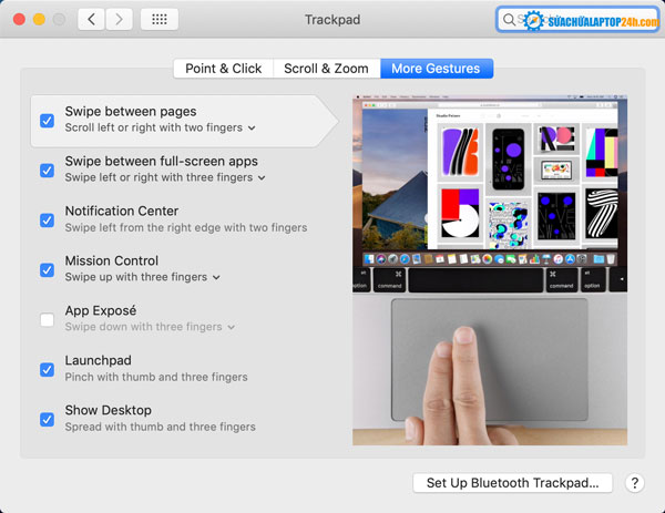 Hướng dẫn sử dụng Macbook với Trackpad