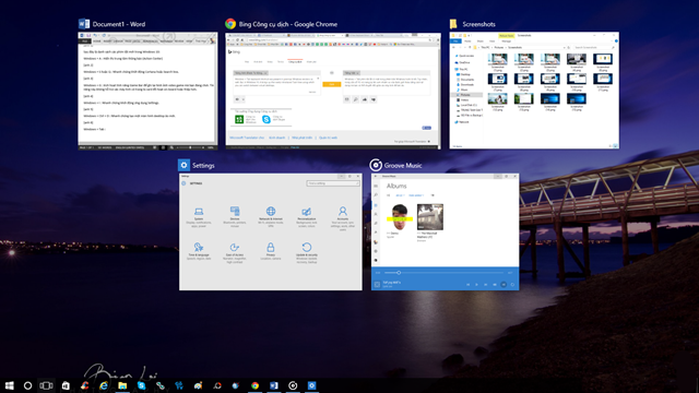 Những phím tắt mới trên Windows 10