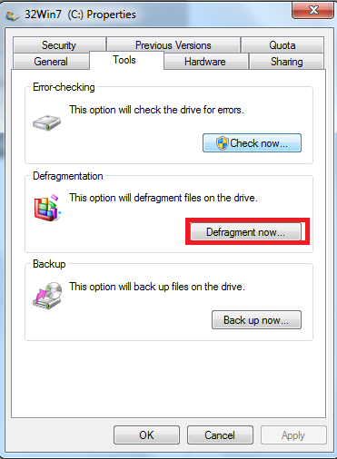 Chống phân mảnh ổ cứng trong Windows 7