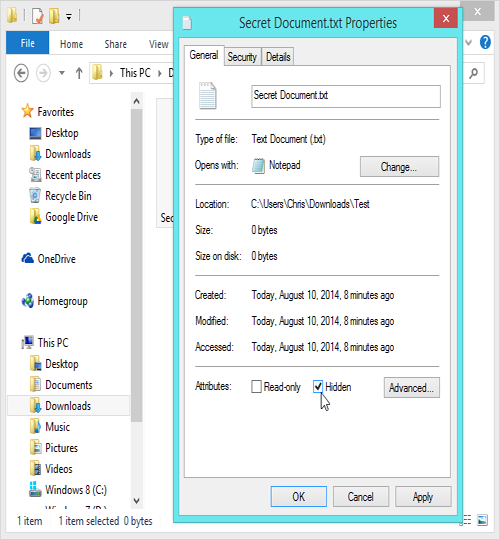 Cách ẩn tập tin, thư mục trên các hệ điều hành