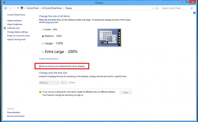 Khắc phục lỗi ứng dụng bị mờ chữ trên Windows 8.1